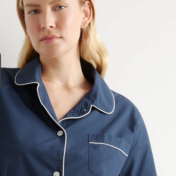 Quince linen pajama set in navy - Picture 6 of 8